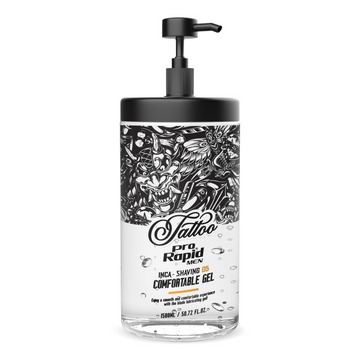 Prorapid Tattoo Series INCA Shaving Gel 05 – 1500ML , Professional Barber-Grade Hydrating Gel for Men with INCA-Inchi Oil